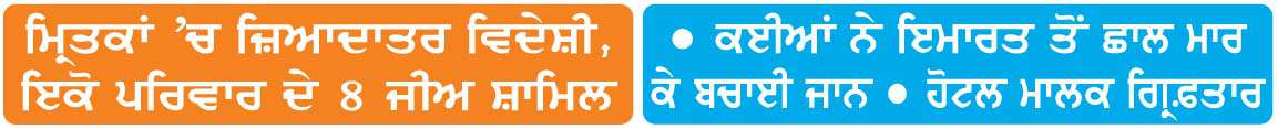  ਦਿੱਲੀ 'ਚ ਹੋਟਲ ਨੂੰ  ਲੱਗੀ ਅੱਗ-21 ਮੌਤਾਂ 
<br/> 