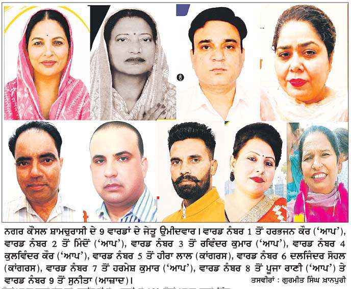  ਨਗਰ ਕੌਂਸਲ ਸ਼ਾਮਚੁਰਾਸੀ ਦੇ ਚੋਣ ਨਤੀਜਿਆਂ 'ਚ 6 'ਚ 'ਆਪ', 2 'ਤੇ ਕਾਂਗਰਸ ਤੇ 1 'ਤੇ ਆਜ਼ਾਦ ਉਮੀਦਵਾਰ ਜੇਤੂ 