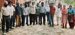 ਸਬ ਡਵੀਜਨ ਹਰਿਆਣਾ ਵਿਖੇ ਸਮੂਹ ਮੁਲਾਜਮਾਂ ਵੱਲੋਂ ਗੇਟ ਰੈਲੀ ਕੀਤੀ