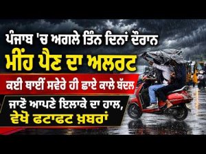 ਪੰਜਾਬ 'ਚ ਅਗਲੇ ਤਿੰਨ ਦਿਨਾਂ ਦੌਰਾਨ ਮੀਂਹ ਪੈਣ ਦਾ ਅਲਰਟ