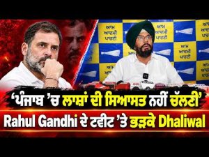 Rahul Gandhi ਦੇ Tweet ’ਤੇ ਭੜਕੇ Dhaliwal ‘ਪੰਜਾਬ ’ਚ ਲਾਸ਼ਾਂ ਦੀ ਸਿਆਸਤ ਨਹੀਂ ਚੱਲਣੀ’