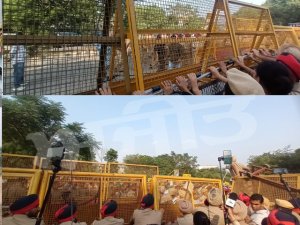 ਆਮ ਆਦਮੀ ਪਾਰਟੀ ਵਲੋਂ ਭਾਜਪਾ ਦਫ਼ਤਰ ਬਾਹਰ ਪ੍ਰਦਰਸ਼ਨ