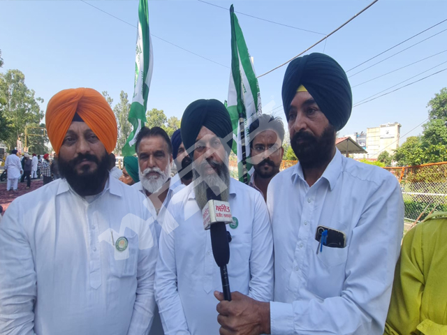 ਮੋਰਚੇ ਦੀ ਕਾਲ 'ਤੇ ਆਗੂਆਂ ਵਲੋਂ ਧਰਨਾ